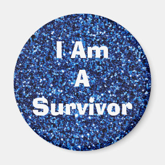 I Am a Survivor Behauptung Blue Magent Magnet