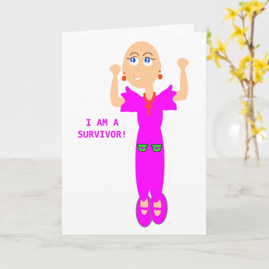 I Am A Survivor Greeting Card. Karte (Gelbe Blume)