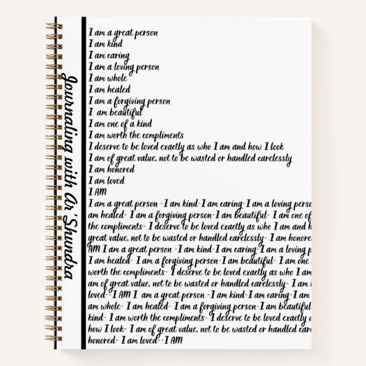 I AM AFFIRMATION Spiral Notebook Notizblock (Vorderseite)