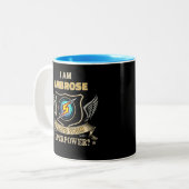 I Am AMBROSE What's Your Superpower Zweifarbige Tasse (Vorderseite Links)
