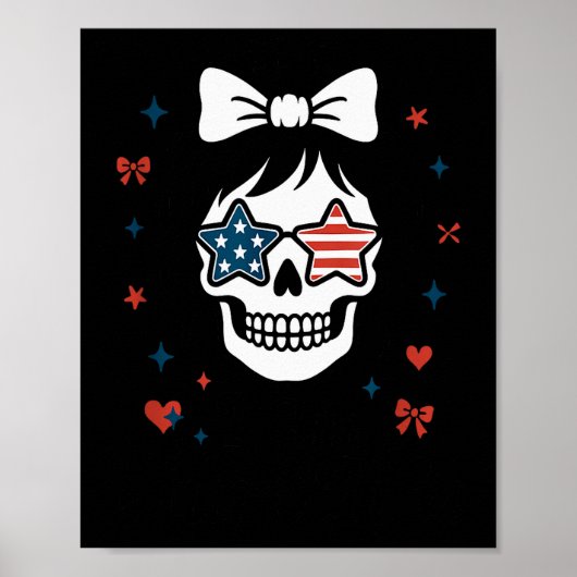 I Am Aunt Tifa Cute Coquette Skull With Bow And Am Poster (Vorne)