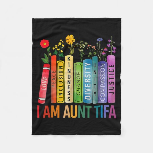 I Am Aunt Tifa Floral Flowers Aunt Tifa Funny Aunt Fleecedecke (Vorderseite)