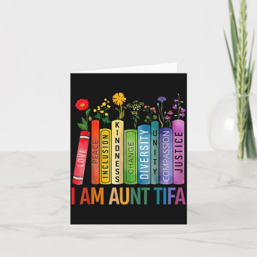 I Am Aunt Tifa Floral Flowers Aunt Tifa Funny Aunt Karte (Vorderseite)