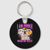 I Am Bble Dog Puppy Wash Clean My Belly Funny Dog Schlüsselanhänger (Vorderseite)