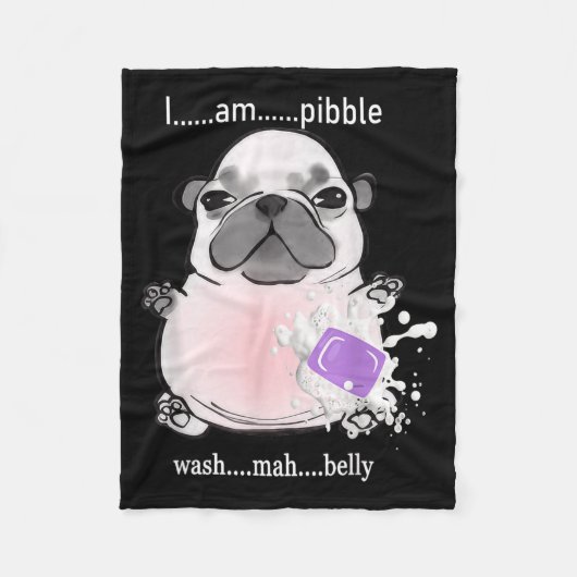 I Am Bble Wash My Belly Bble Meme Funny Dog Brainr Fleecedecke (Vorderseite)