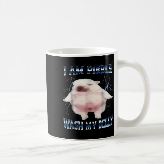 I Am Bble Wash My Belly Bble Meme Funny Dog Brainr Kaffeetasse (Rechts)