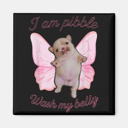 I Am Bble Wash My Belly Bble Meme Funny Dog Brainr Magnet (Vorne)