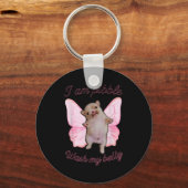 I Am Bble Wash My Belly Bble Meme Funny Dog Brainr Schlüsselanhänger (Vorderseite)