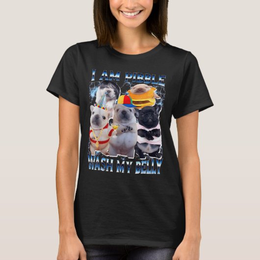 I Am Bble Wash My Belly Bble Meme Funny Dog Brainr T-Shirt (Vorderseite)