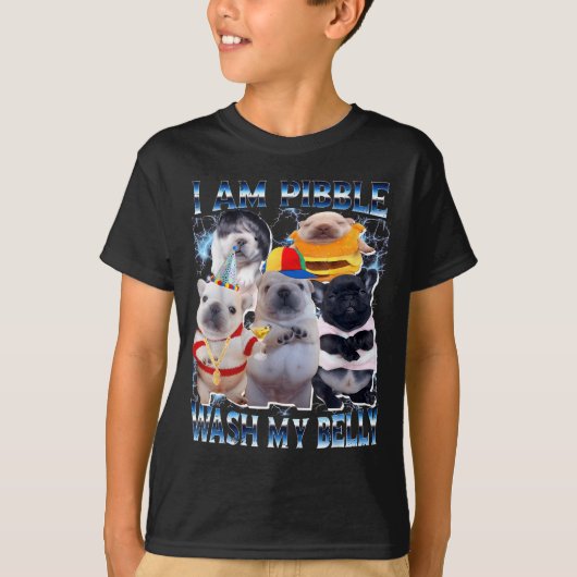 I Am Bble Wash My Belly Bble Meme Funny Dog Brainr T-Shirt (Vorderseite)