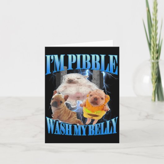 I Am Bble Wash My Belly Funny Dog Clean My Belly M Karte (Vorderseite)