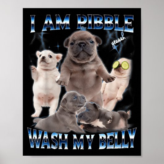 I Am Bble Wash My Belly Funny Dog Clean My Belly M Poster (Vorne)