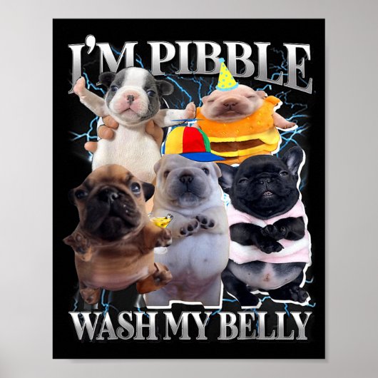 I Am Bble Wash My Belly Funny Dog Clean My Belly M Poster (Vorne)