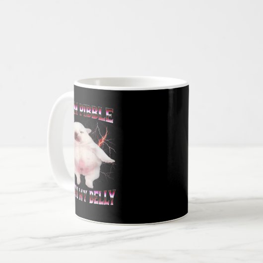I Am Bble Wash My Belly Funny Dog Meme  Kaffeetasse (Vorderseite Links)