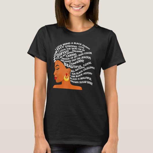 I Am Black Excellence Strong Black History Queen M T-Shirt (Vorderseite)