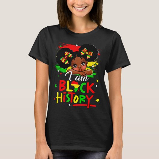 I Am Black History Afro Girl Little Melanin Prince T-Shirt (Vorderseite)