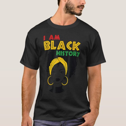 I am Black History Girl Afro Love African American T-Shirt (Vorderseite)