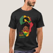 I Am Black History Month Africa Map & Black Queen T-Shirt (Vorderseite)