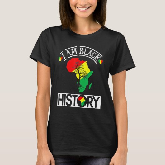 I Am Black History Month African Map American Cele T-Shirt (Vorderseite)
