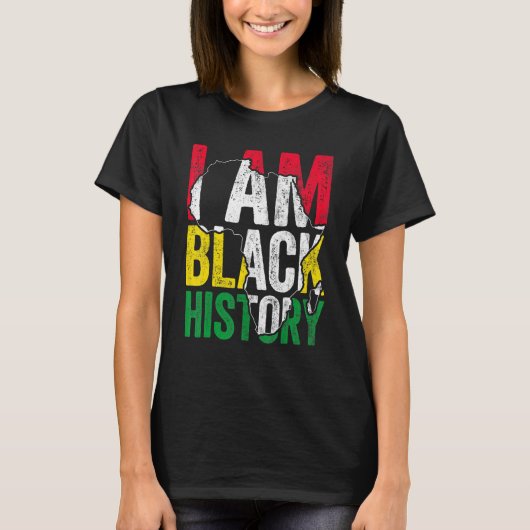 I Am Black History Month Melanin BLM African Pride T-Shirt (Vorderseite)