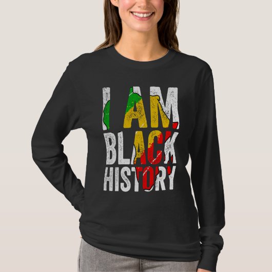 I Am Black History  Women Men African American Gra T-Shirt (Vorderseite)