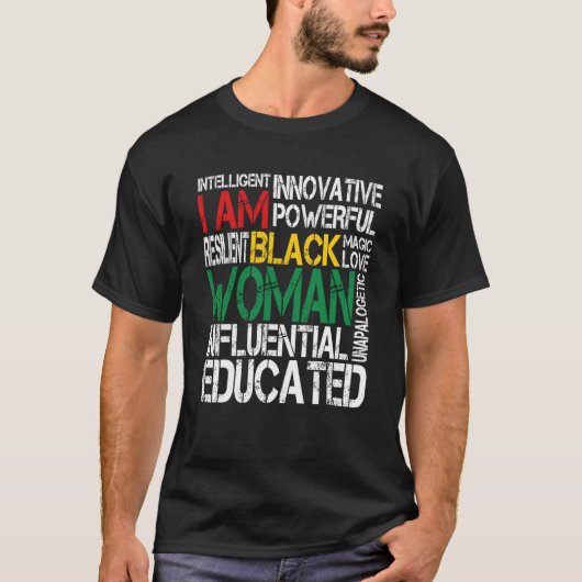 I Am Black Woman Black History Month African Ameri T-Shirt (Vorderseite)