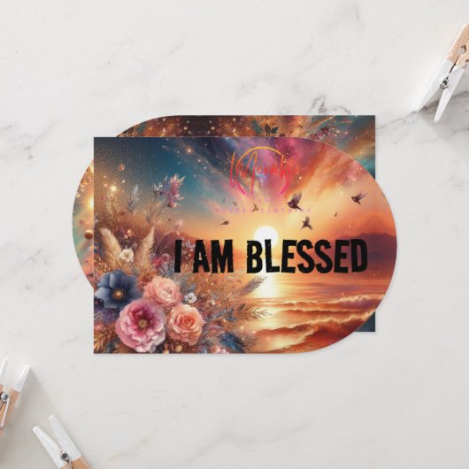 I am blessed backpack Einladung (Vorderseite/Rückseite Beispiel)