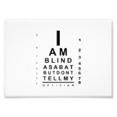I am blind as a bat eye chart fotodruck (Vorne)