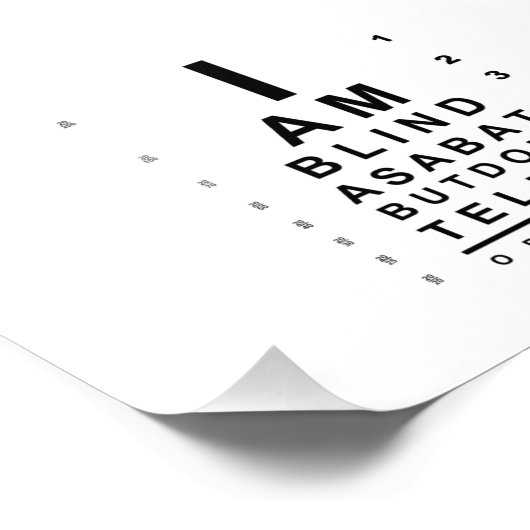 I am blind as a bat eye chart fotodruck (Ecke)
