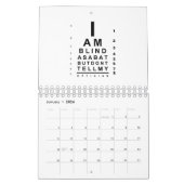 I am blind as a bat eye chart kalender (Jan 2026)