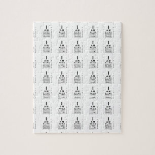 I am blind as a bat eye chart puzzle