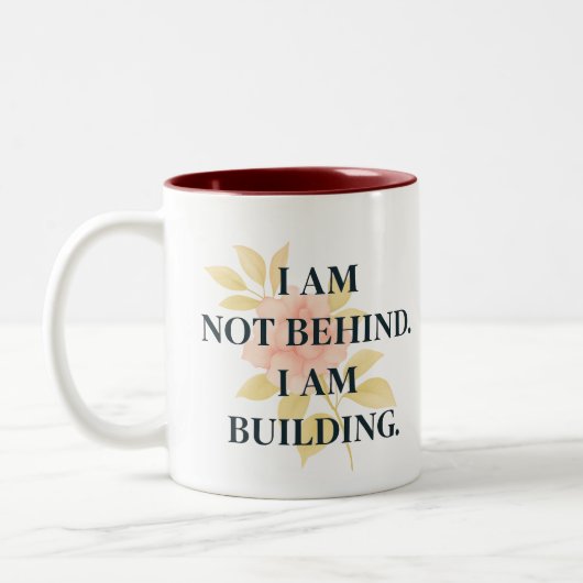 I Am Building | Affirmation Mug for Women Zweifarbige Tasse (Links)