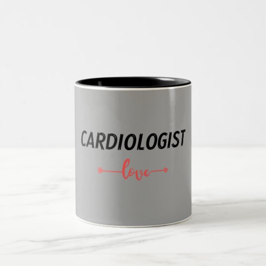 I am cardiologist. Gray colour Zweifarbige Tasse (Mittel)