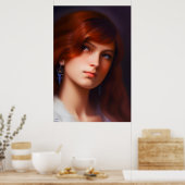 I AM - Emotive AI Fantasy Art Portrait Print Poster (Küche)
