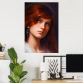 I AM - Emotive AI Fantasy Art Portrait Print Poster (Heimbüro)