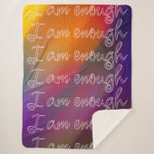 I Am Enough Pastel Rainbow Cursive Affirmation Sherpadecke (Vorderseite)