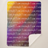 I Am Enough Rainbow Affirmation Pattern Design Sherpadecke (Vorderseite)