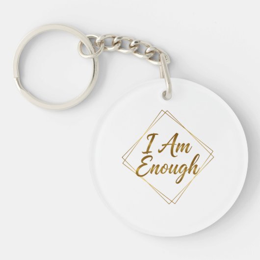 I Am Enough Script Keychain Schlüsselanhänger (Vorderseite)