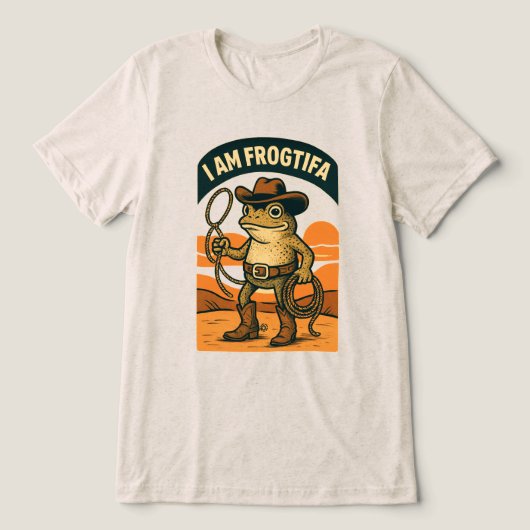 I Am Frogtifa Cowboy – Funny Frog Meme Tri-Blend Shirt (Design Vorderseite)