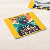 I am from Caledonia, Neukaledonien, Kanak Rechteckiger Pappuntersetzer (angewinkelt)