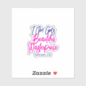 I Am God's Beautiful Masterpiece Bible Verse Aufkleber (Blatt)