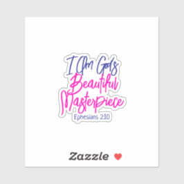 I Am God's Beautiful Masterpiece Bible Verse Aufkleber
