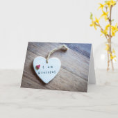 'I am Gratec' Heart Plaque Karte (Gelbe Blume)