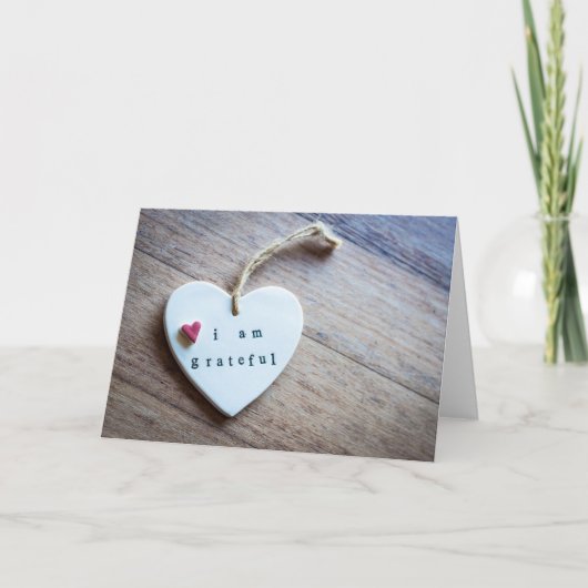 'I am Gratec' Heart Plaque Karte (Vorderseite)