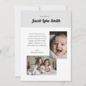 I Am Here Birth Announcement Card (Rückseite)