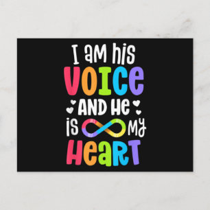 I Am His Voice He Is My Heart Autism Awareness Pre Postkarte