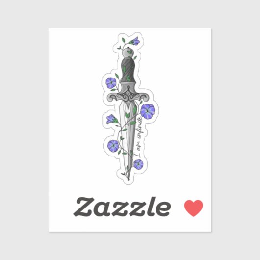 I am Infinite Fourth Wing dagger  Aufkleber (Blatt)