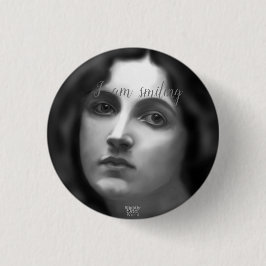 'I AM Lächeln' Bitchy Resting Face/ Goth/ Autismus Button