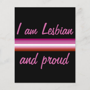 I am Leasbian and Proud   Lesbian Flag on Black Flyer