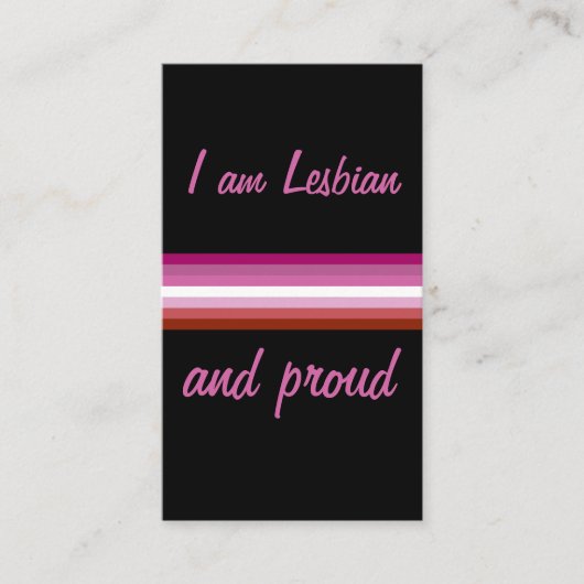 I am Leasbian and Proud | Lesbian Flag on Black Visitenkarte (Vorderseite)